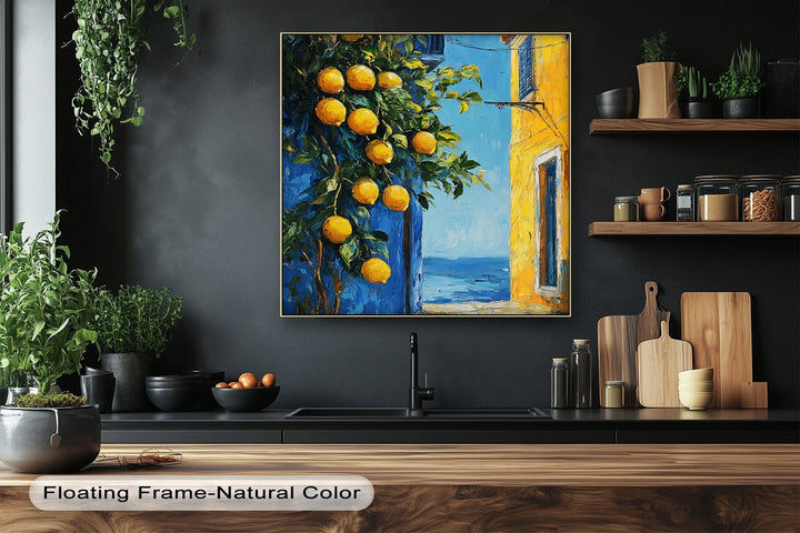 Mediterranean Alley with Lemons – Coastal Kitchen Canvas Print - MyPhotoStation