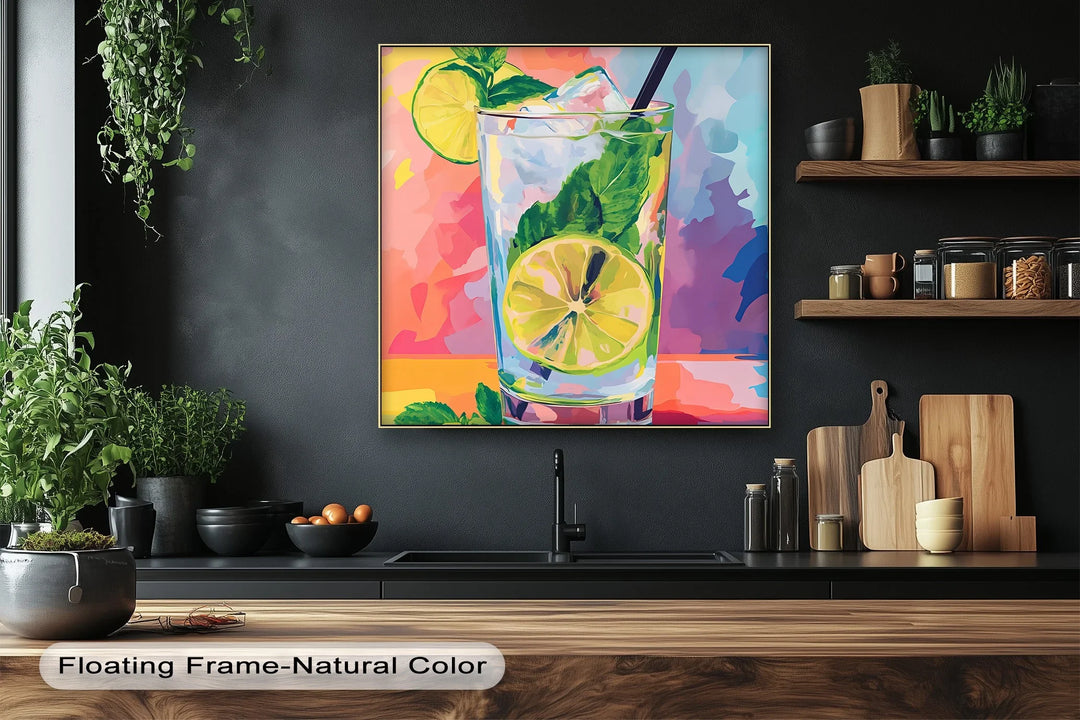 Mint Splash – Colorful Mojito Cocktail Canvas Print - MyPhotoStation