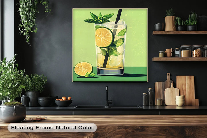 Minty Mojito Vibes – Refreshing Lime Cocktail Canvas Print