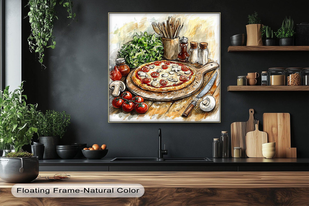 Fresh from the Oven – Rustic Pizza Kitchen Canvas Print - MyPhotoStation