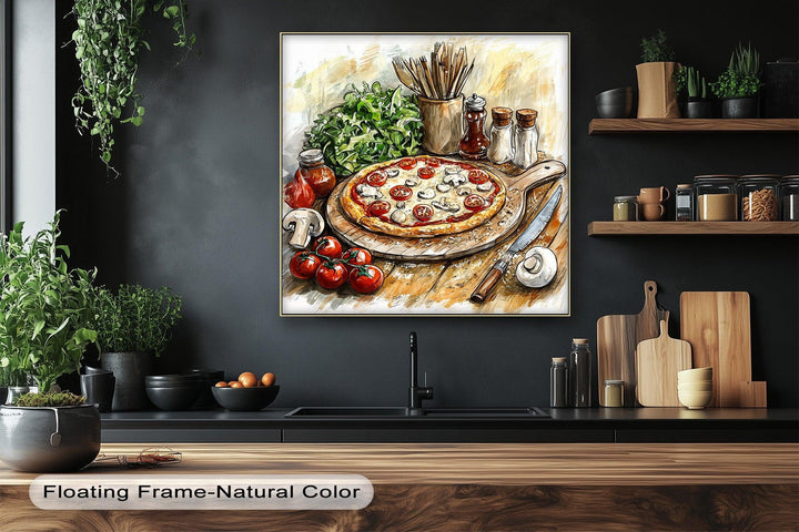 Fresh from the Oven – Rustic Pizza Kitchen Canvas Print - MyPhotoStation