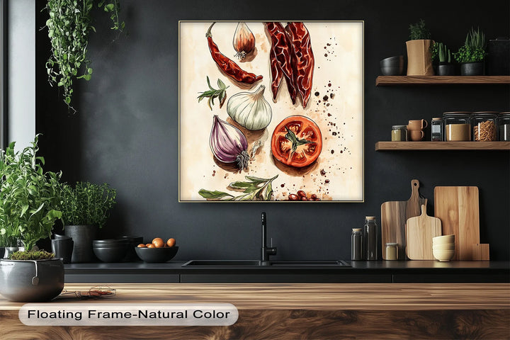 Spice & Flavor Symphony – Culinary Ingredient Canvas Wall Art - MyPhotoStation