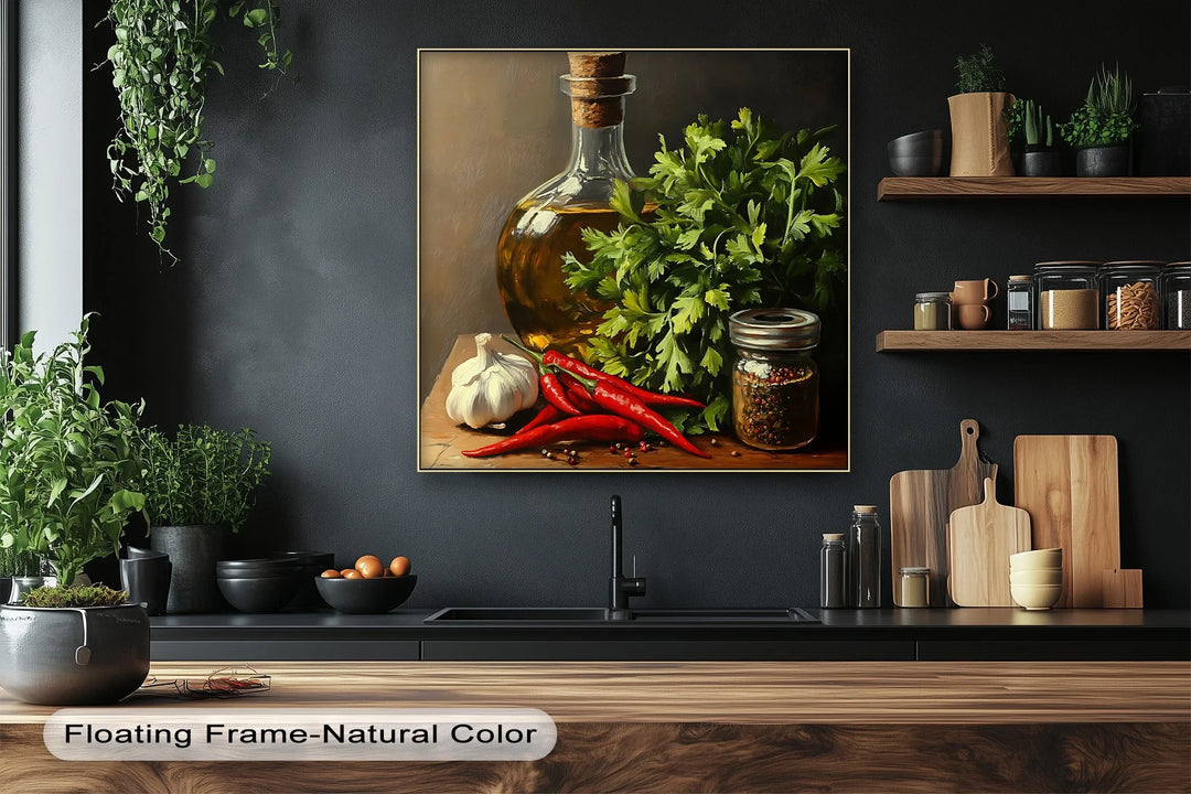Spice & Herb Still Life – Rustic Kitchen Canvas Print - MyPhotoStation