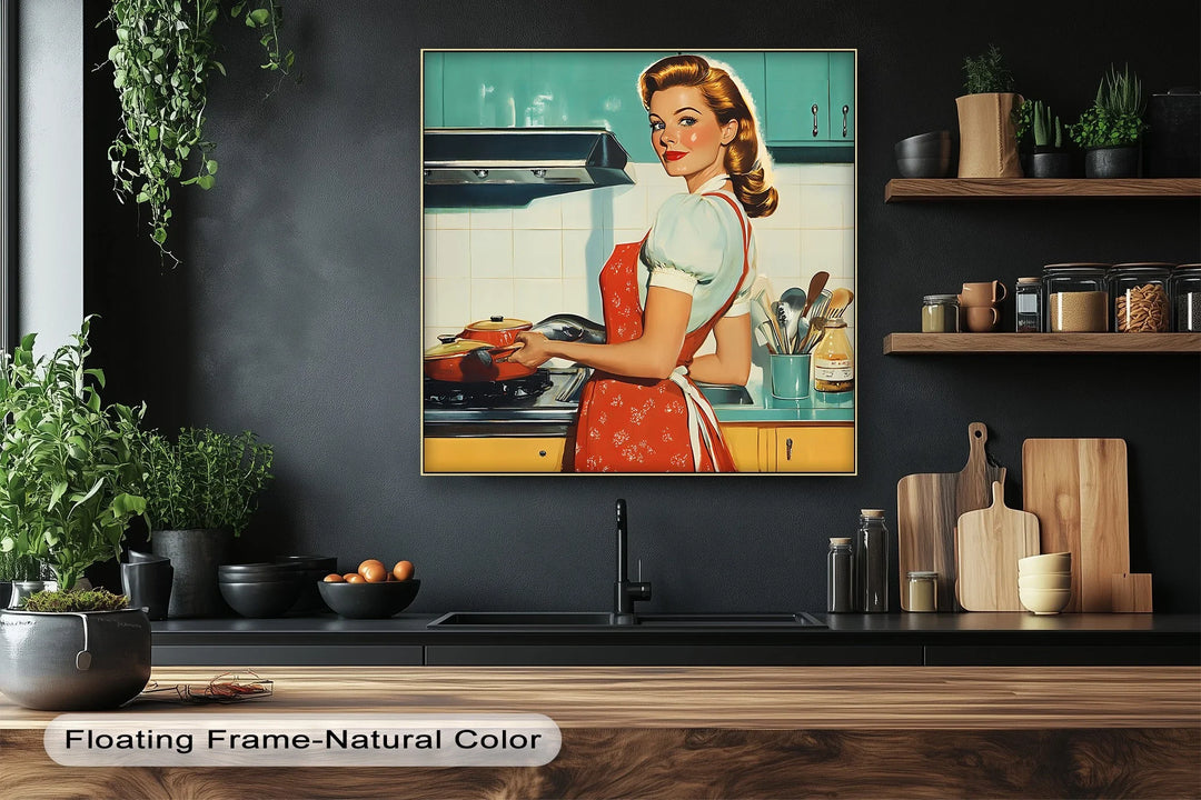 Retro Homemaker – 1950s Kitchen Canvas Print - MyPhotoStation