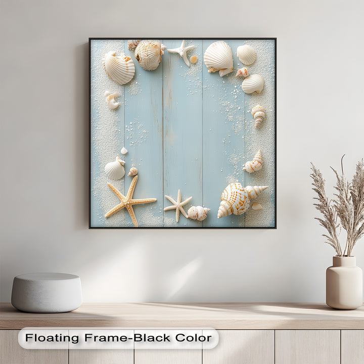 A light and airy ocean vibe captured on a high-quality canvas painting.

