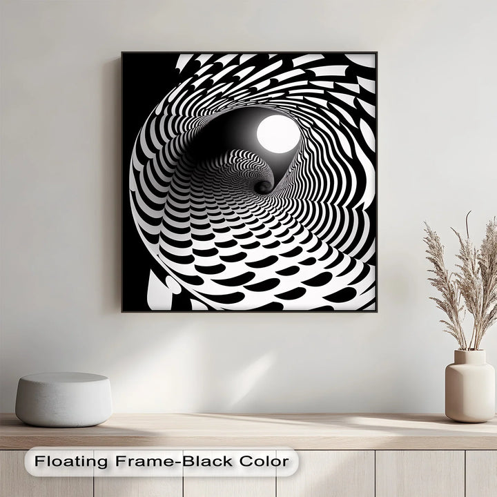 Hypnotic Spiral Tunnel – Black & White Canvas Print - MyPhotoStation