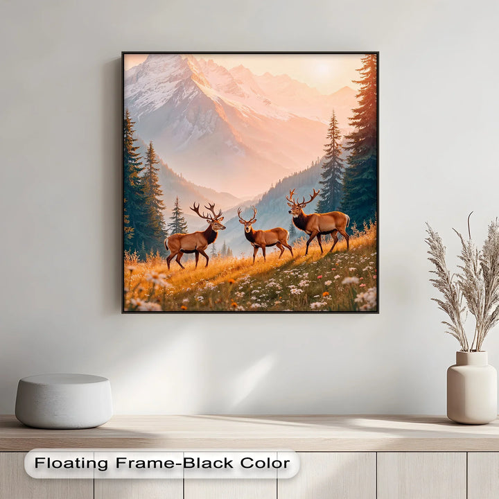 Majestic Elk in Alpine Meadow – Animal Canvas Print - MyPhotoStation