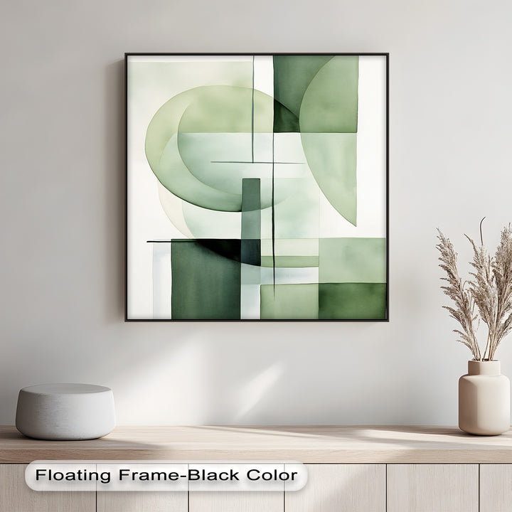 Soft Geometry in Sage – Minimalist Abstract Canvas Print