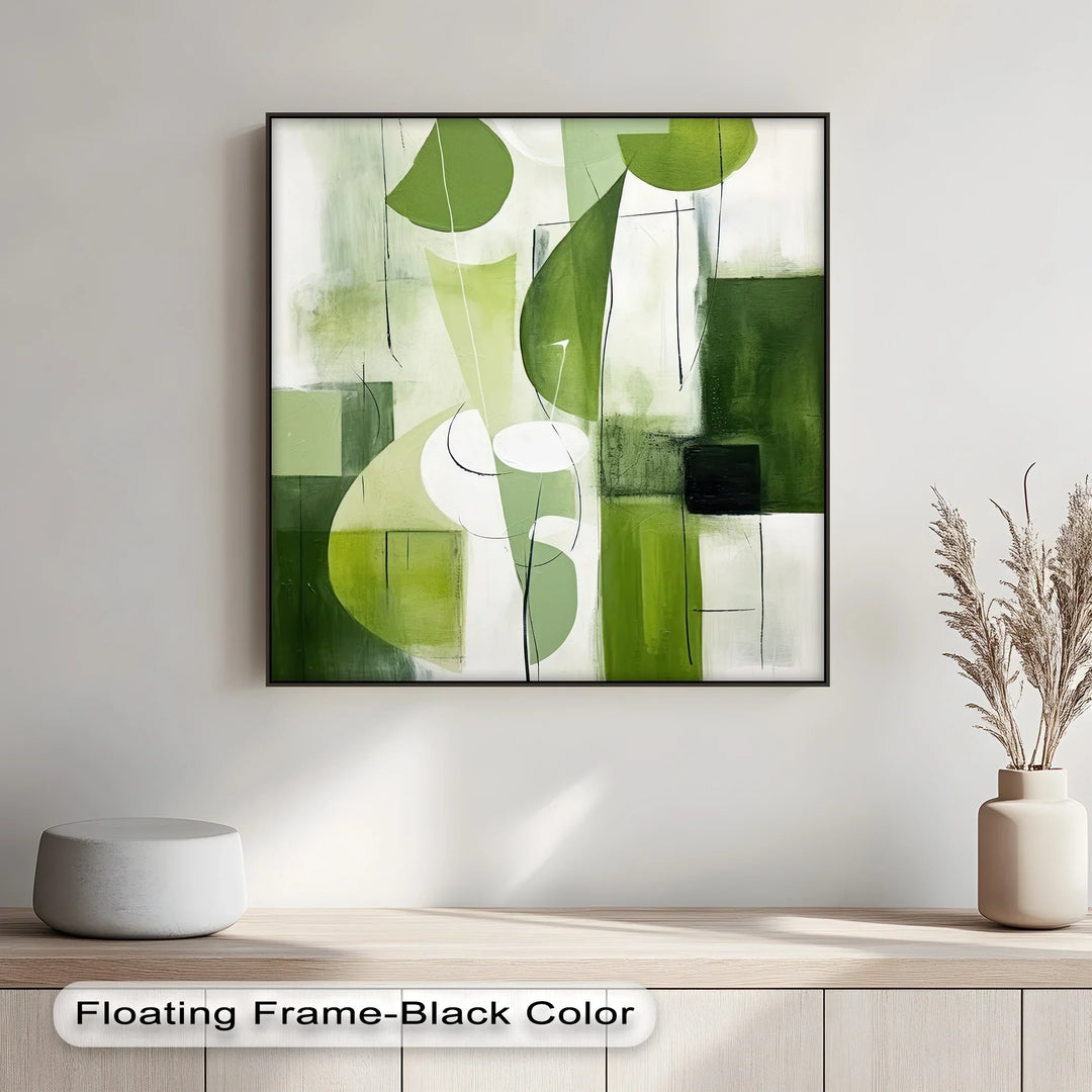 Verdant Geometry – Abstract Leaf-Inspired Canvas Print - MyPhotoStation