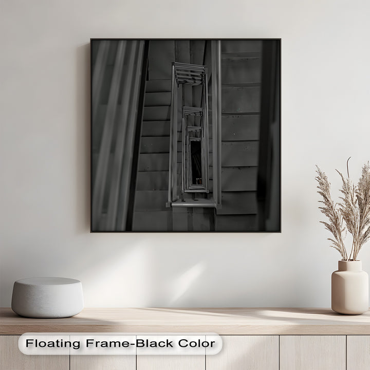 Perfect for contemporary interiors, this sharp canvas painting showcases layered vertical depth.

