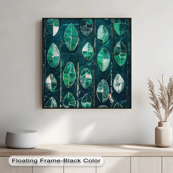 Emerald Leaf Mosaic – Abstract Botanical Canvas Print - MyPhotoStation