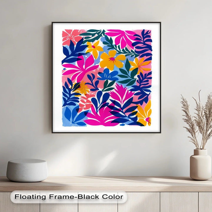 Tropical Bloom Explosion – Colorful Floral Abstract Canvas Print - MyPhotoStation