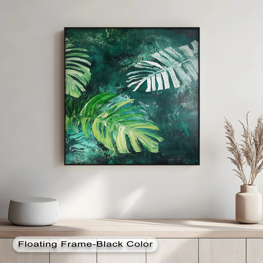 Tropical Monstera Brushstrokes – Lush Leaf Canvas Print - MyPhotoStation