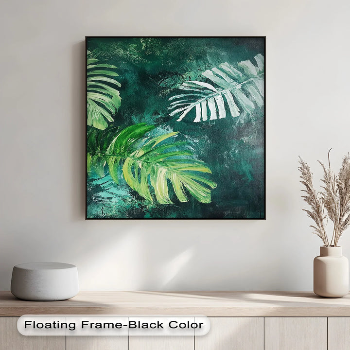 Tropical Monstera Brushstrokes – Lush Leaf Canvas Print - MyPhotoStation