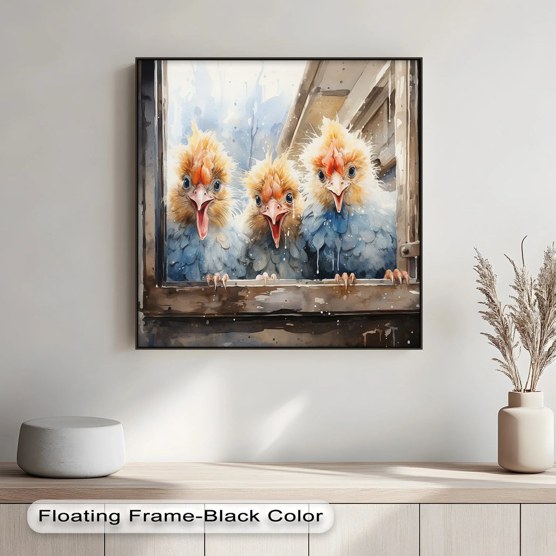 Curious Chicks at the Window – Animal Canvas Print - MyPhotoStation