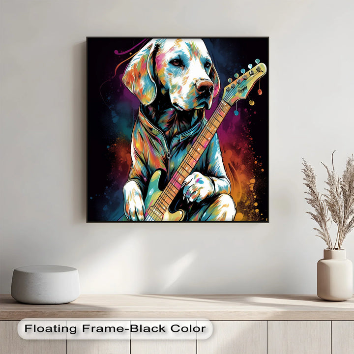 Electric Pup Vibes – Colorful Rock Music Dog Portrait Puppies Canvas Print - MyPhotoStation