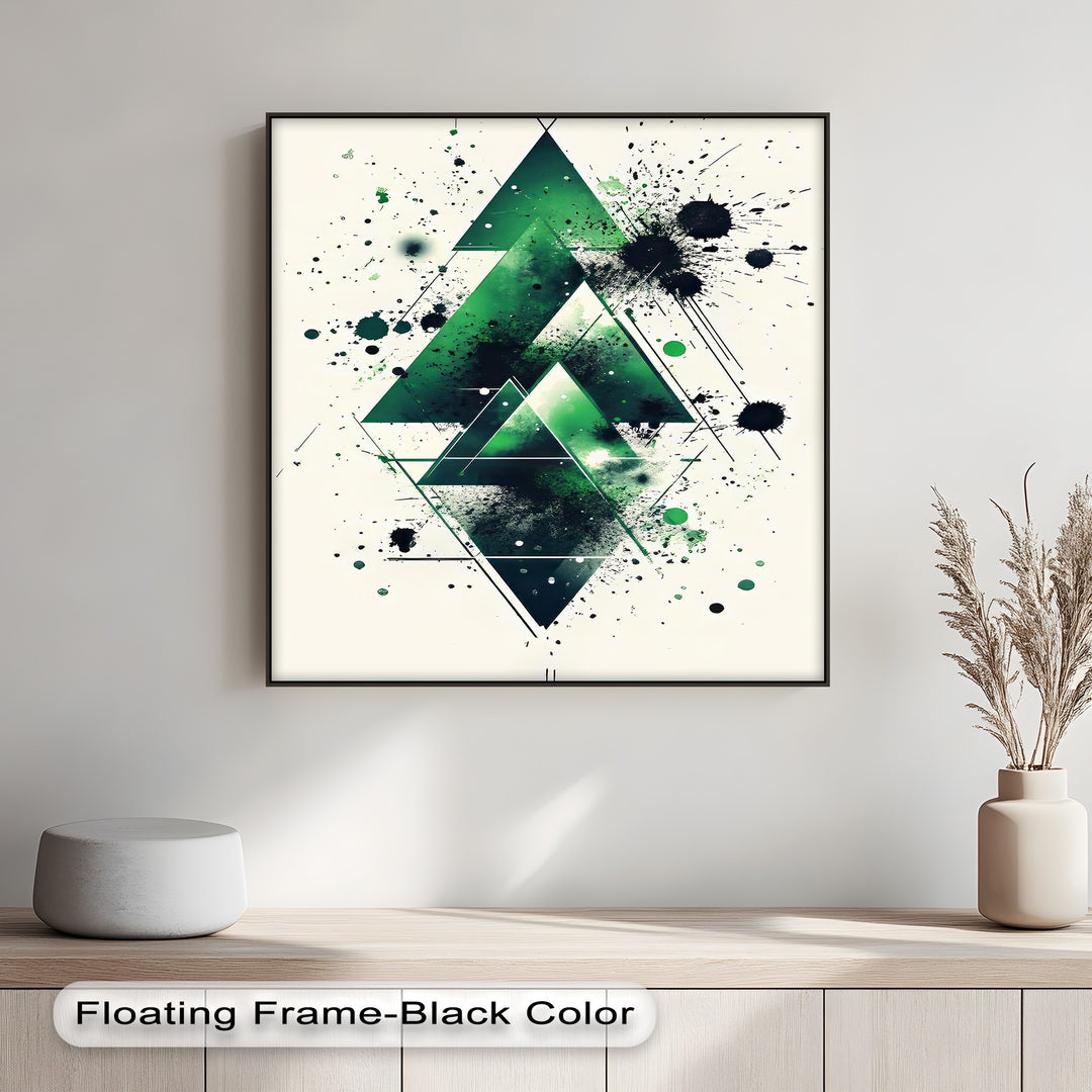 Geometric Green Explosion – Abstract Modern Canvas Print - MyPhotoStation
