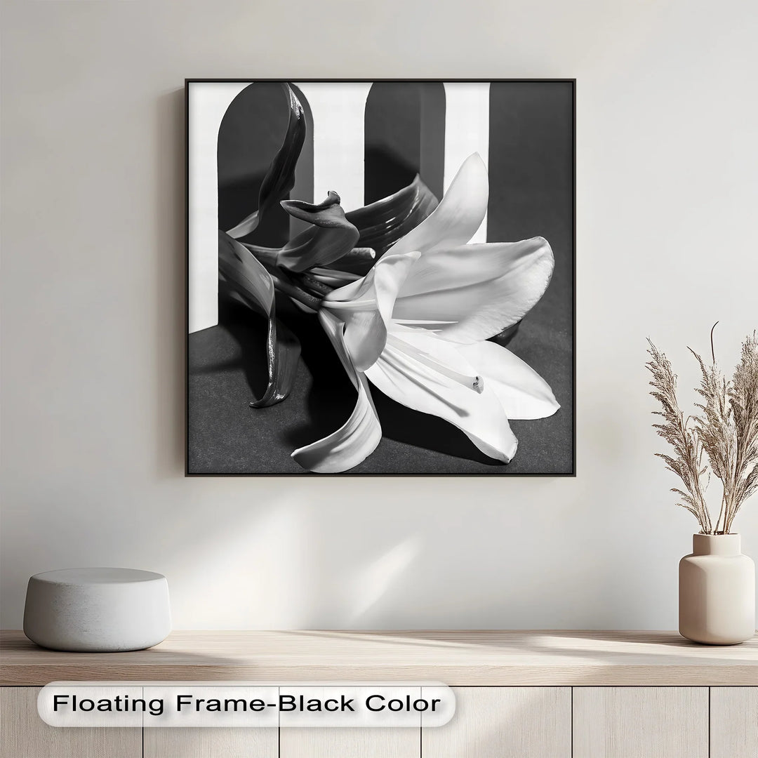 Architectural Bloom – Black & White Floral Canvas Prints - MyPhotoStation