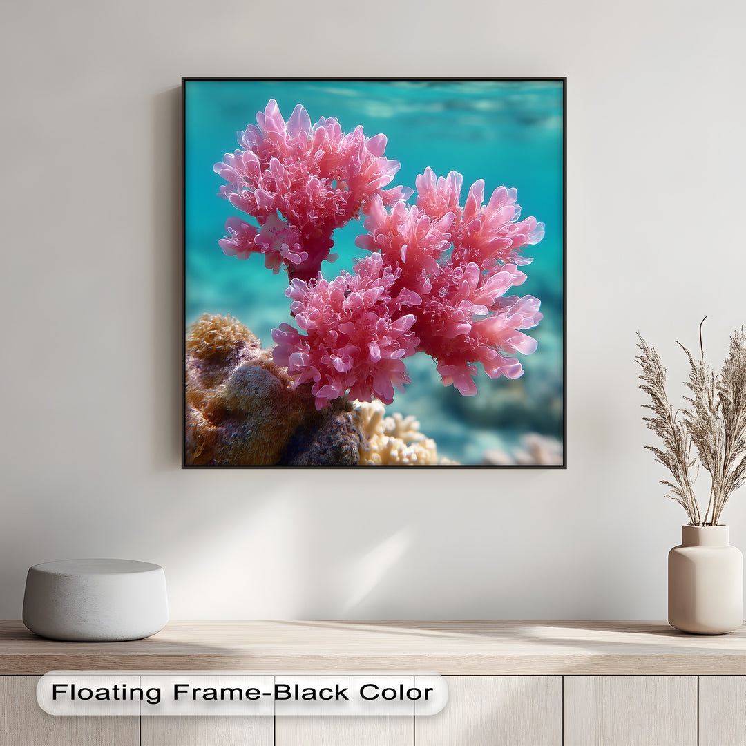 Pink Reef Bloom – Underwater Coral Beauty Canvas Print