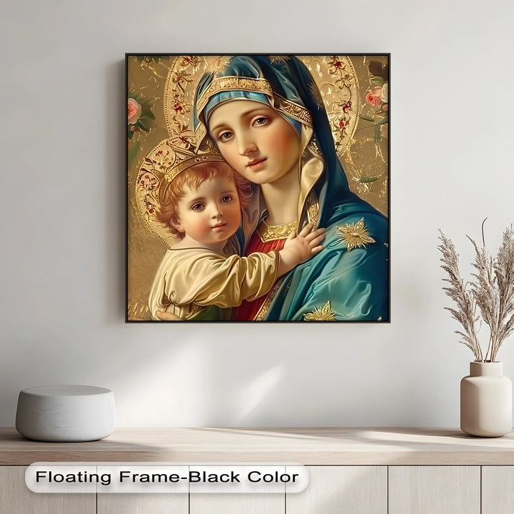 Holy Madonna and Child – Sacred Icon Style Canvas Print - MyPhotoStation