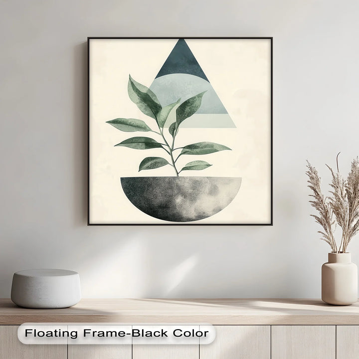 Modern Harmony – Geometric Plant Abstract Canvas Print - MyPhotoStation