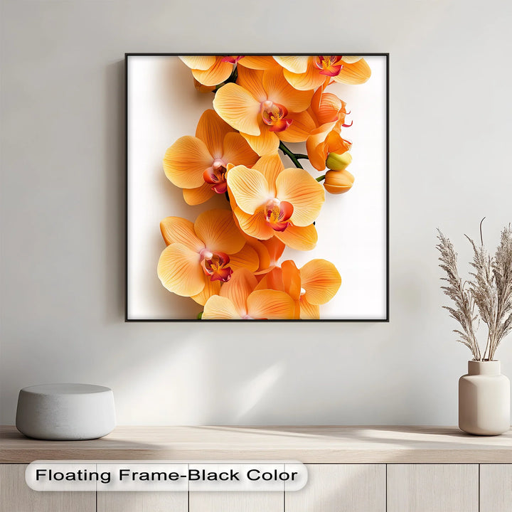 Golden Orchid Radiance – Orange Phalaenopsis Floral Canvas Print - MyPhotoStation