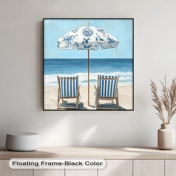 Upgrade your decor with this tranquil custom canvas print of a seaside escape.

