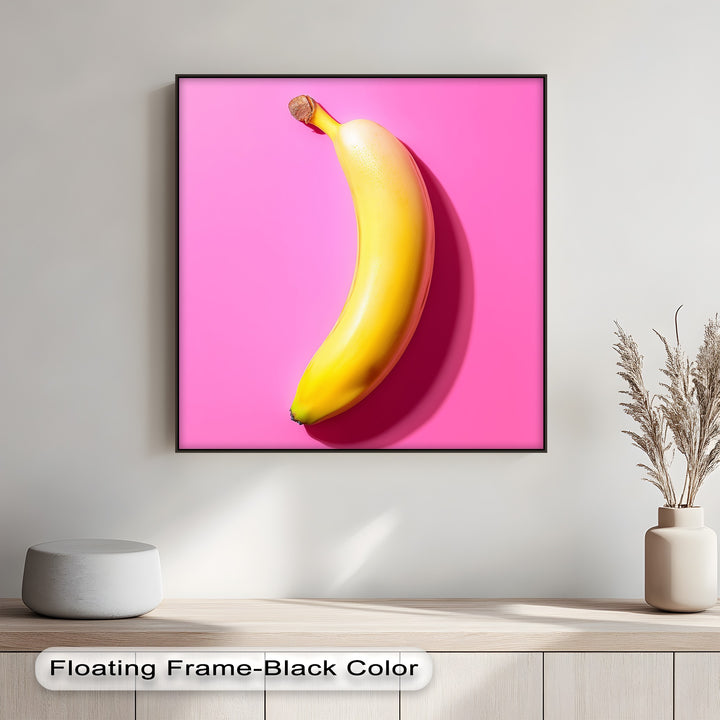Pop Banana – Bold Yellow Fruit on Pink Canvas Print