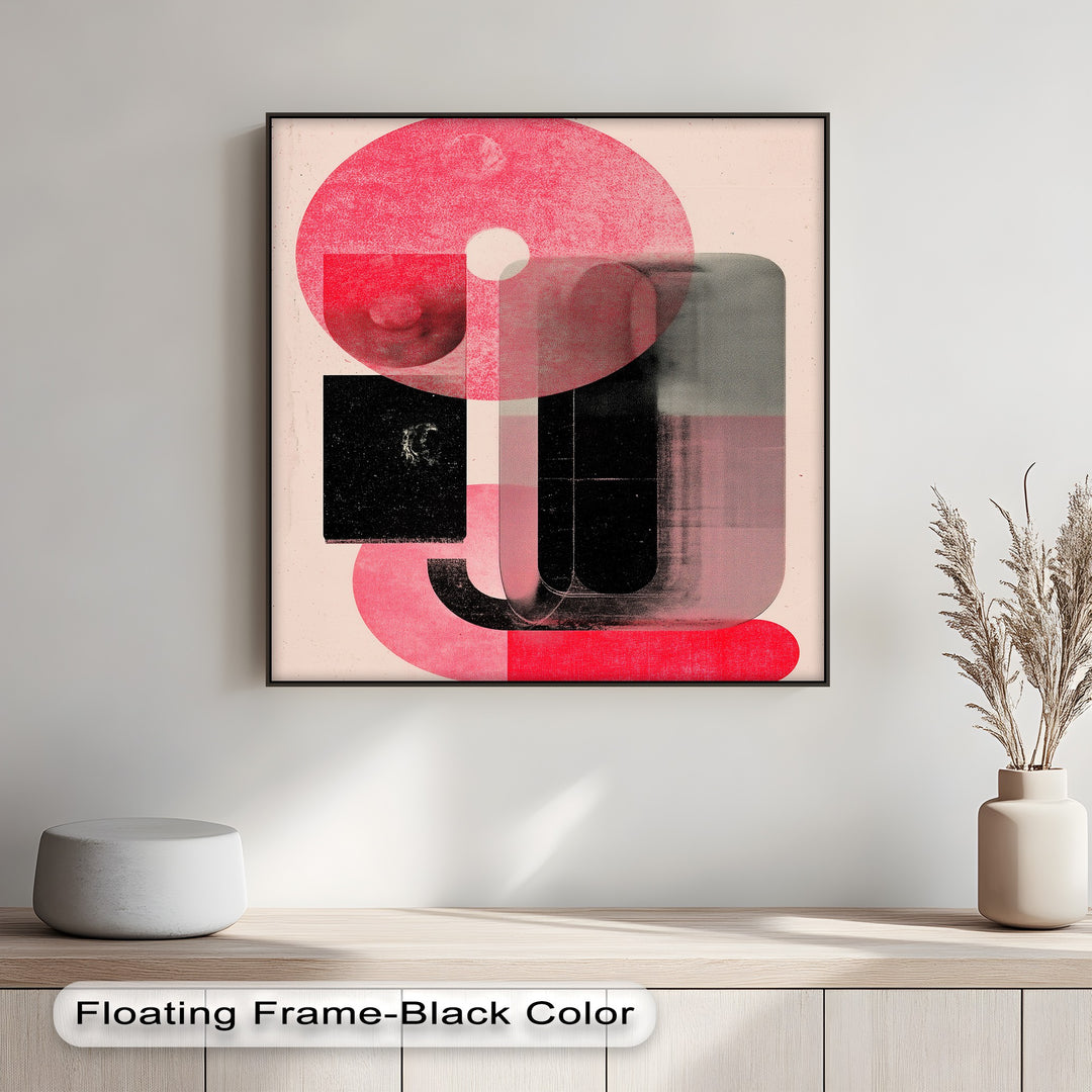 Red Echo – Abstract Geometric Canvas Print