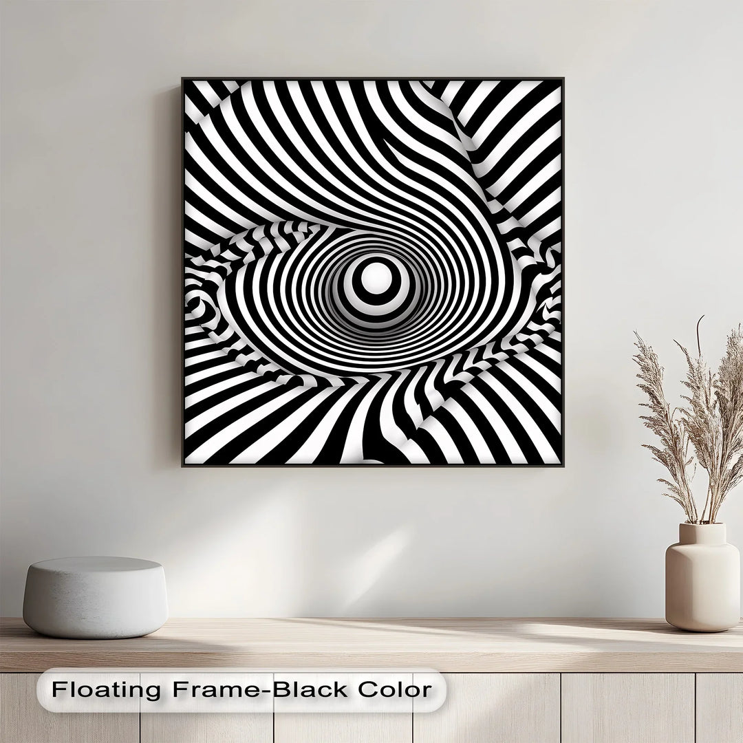Vortex Wave Illusion – Black & White Canvas Print - MyPhotoStation