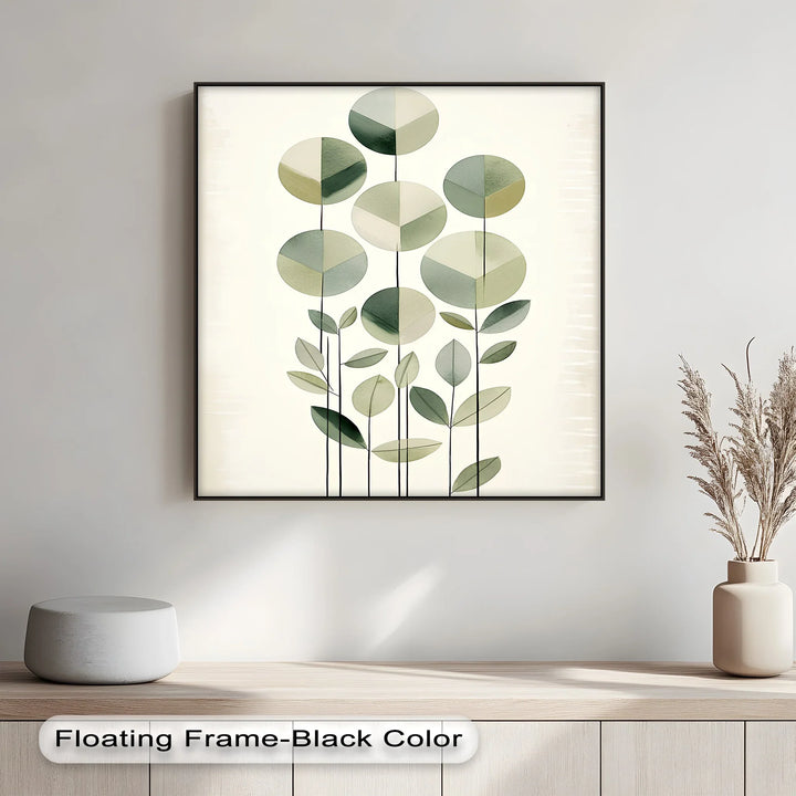 Geometric Leaf Totems – Minimalist Botanical Canvas Print - MyPhotoStation