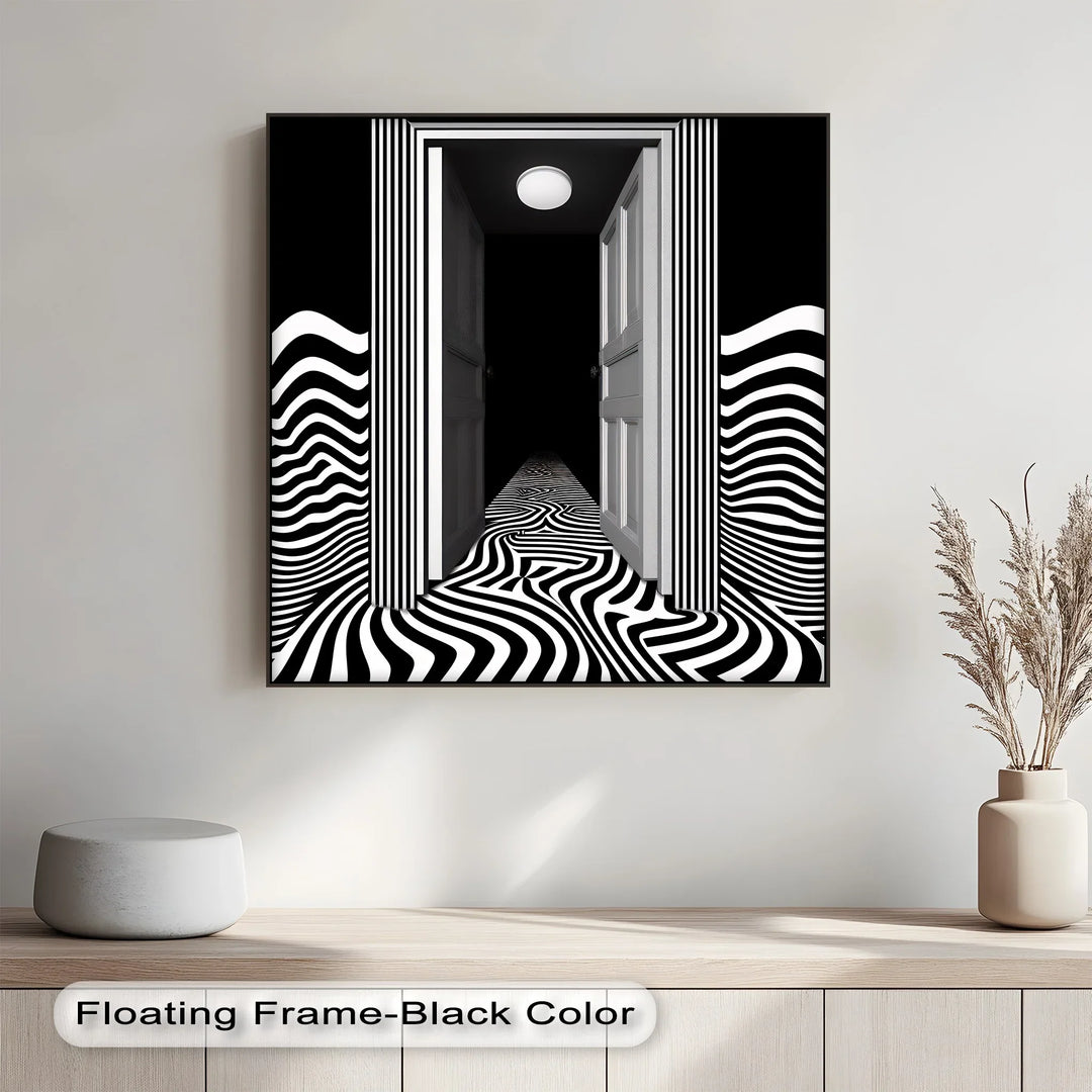 Optical Corridor Illusion – Black & White Canvas Print - MyPhotoStation