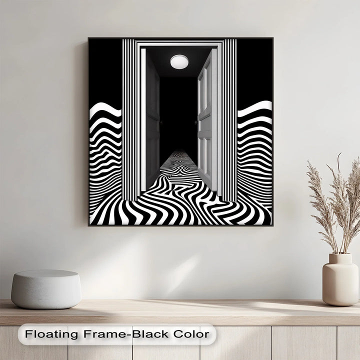 Optical Corridor Illusion – Black & White Canvas Print - MyPhotoStation