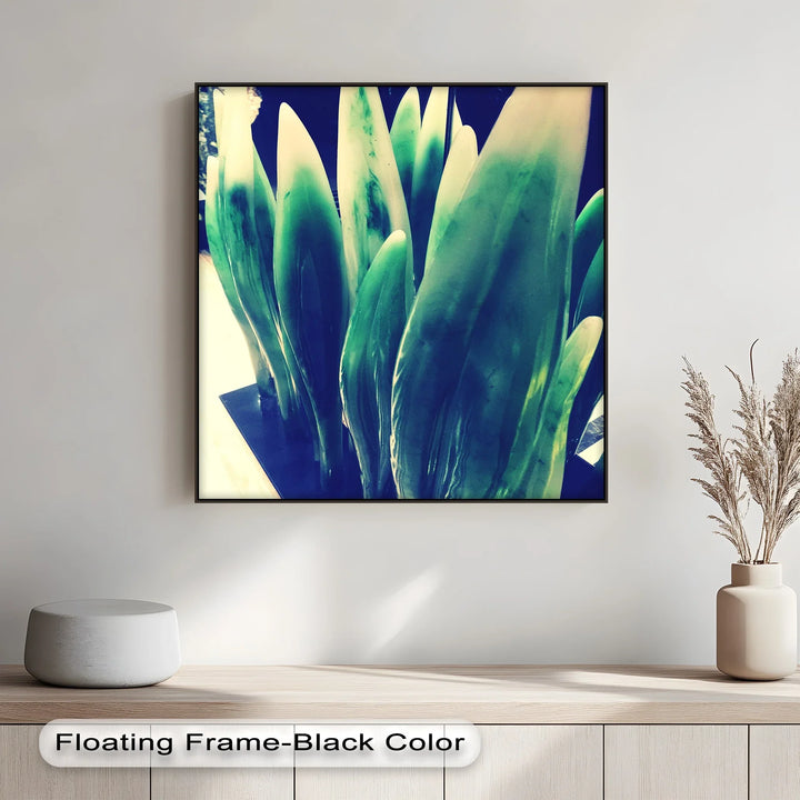 Verdant Sculpted Leaves – Contemporary Green Canvas Prints - MyPhotoStation
