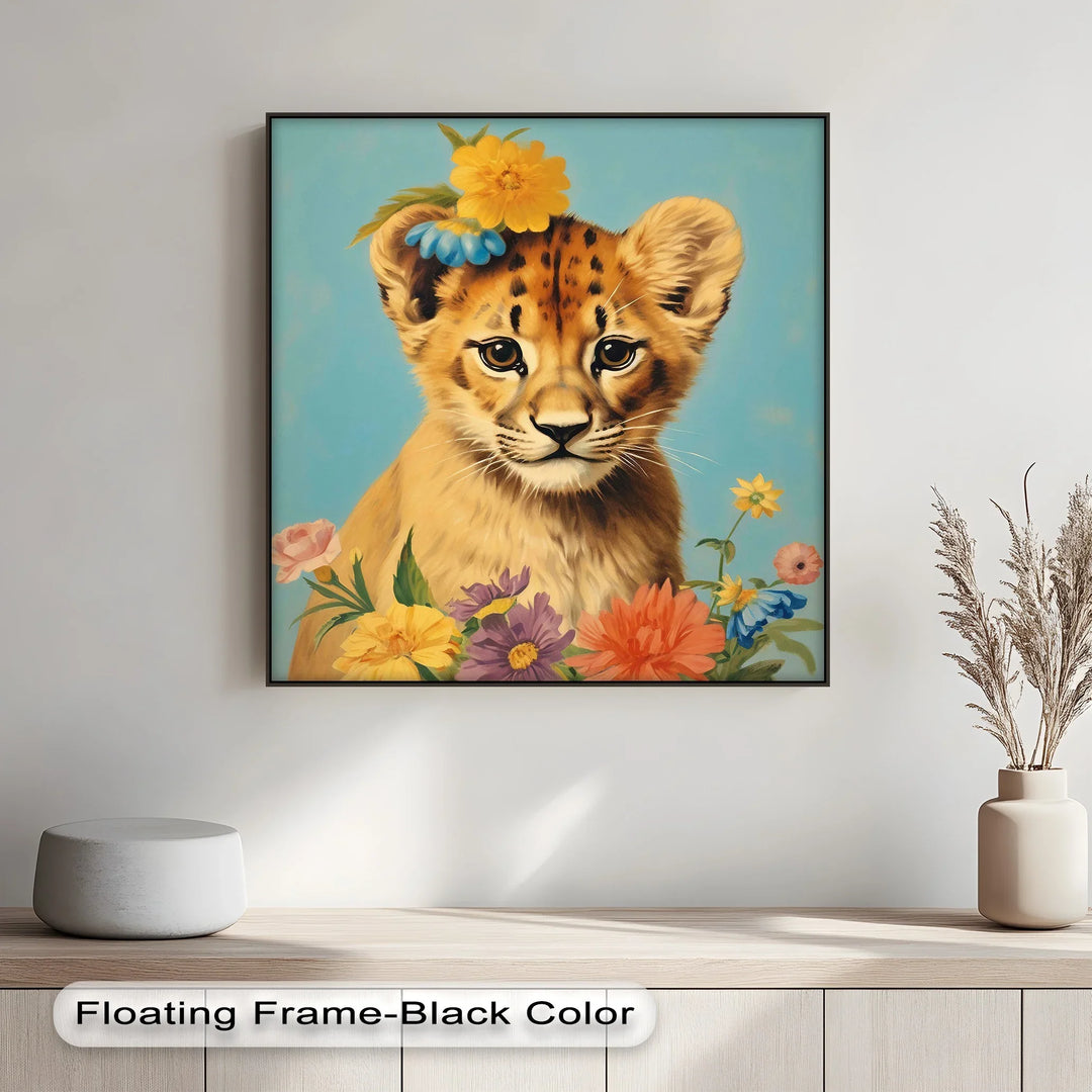 Blossom Crowned Cub – Animal Canvas Print - MyPhotoStation