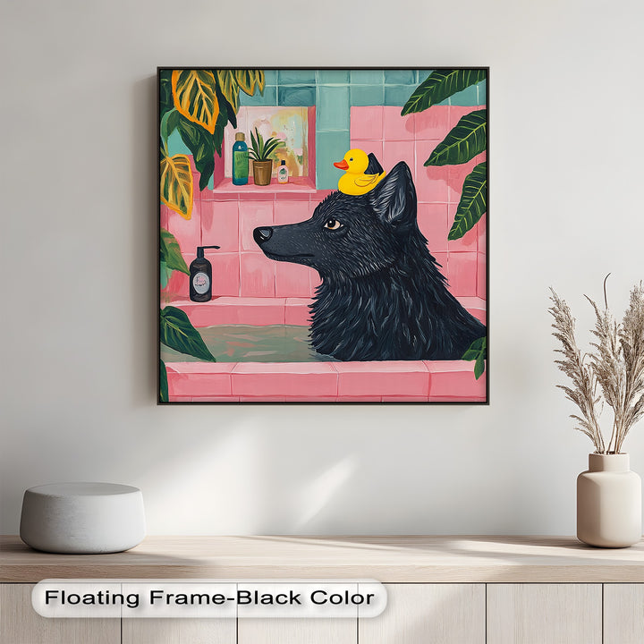 Perfect for eclectic interiors, this high-resolution canvas print combines botanical surroundings with surreal animal imagery—ideal for fans of imaginative wall art.

