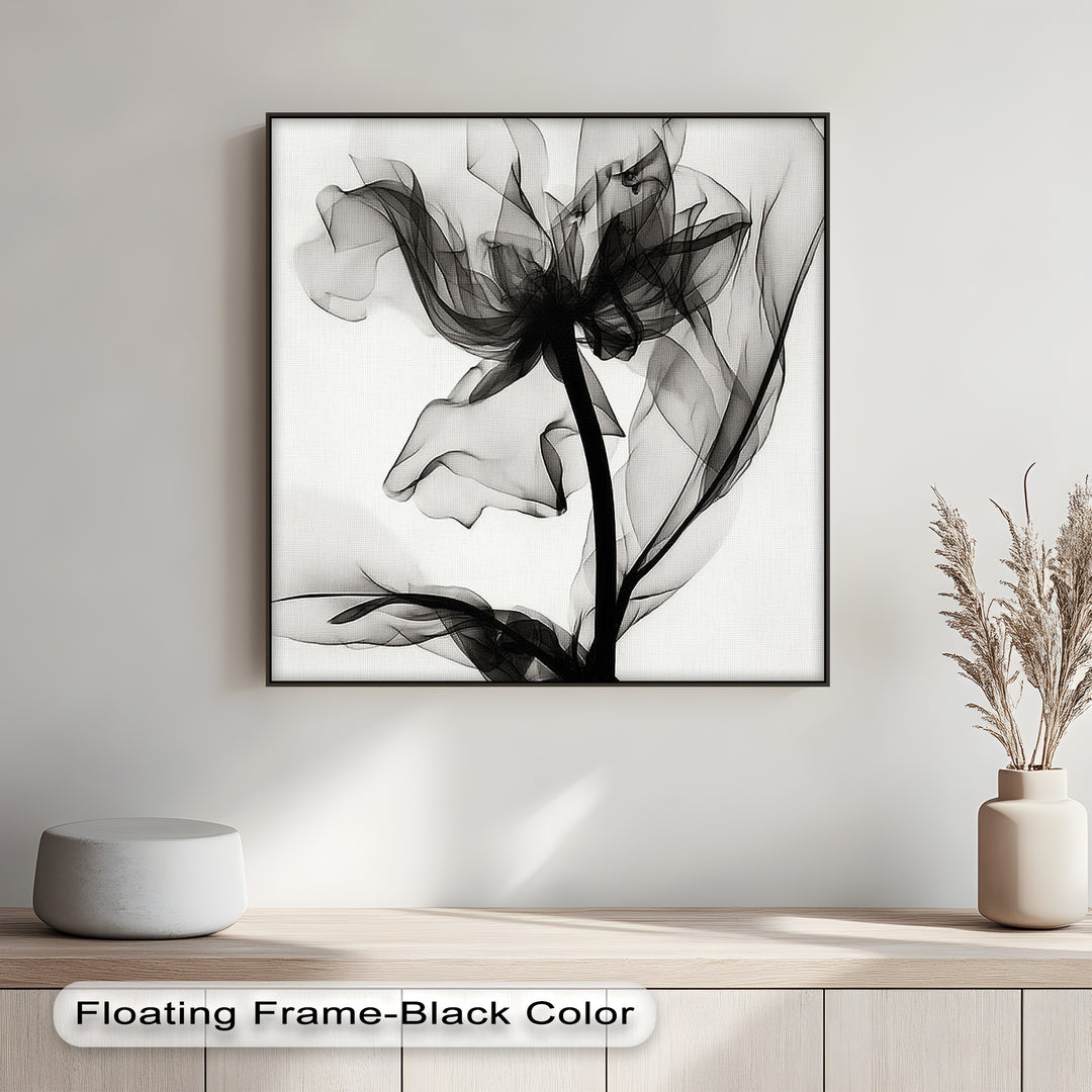 Winterliche Ruhe – Japanische Frau im blauen Kimono, Leinwanddruck | Gerahmtes Kunstwerk