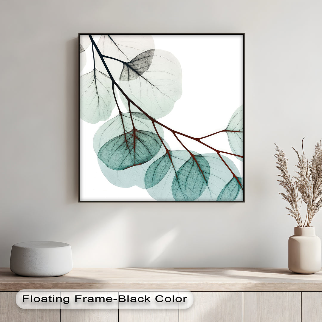 Winterliche Ruhe – Japanische Frau im blauen Kimono, Leinwanddruck | Gerahmtes Kunstwerk