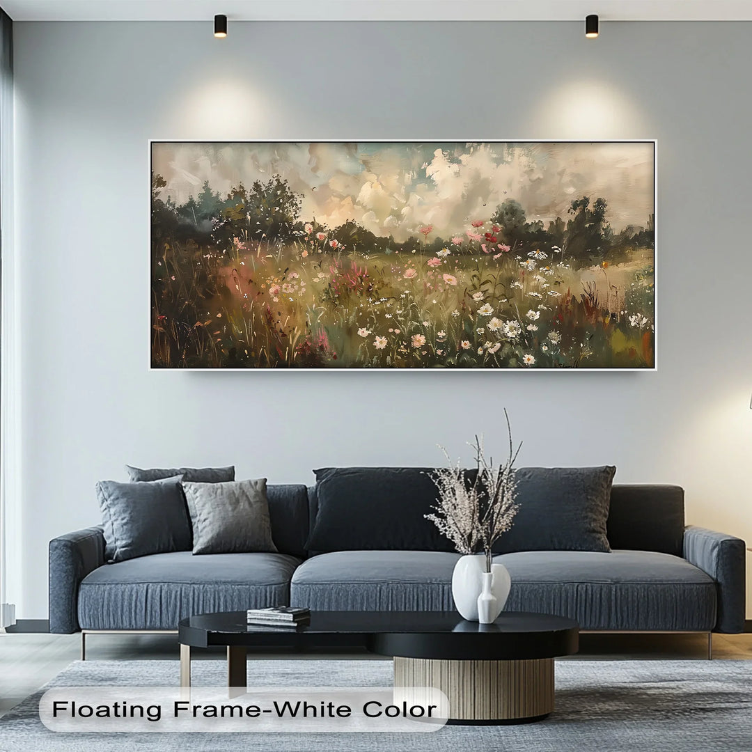 Golden Meadow in Bloom – Wildflower Landscape Canvas Print - MyPhotoStation