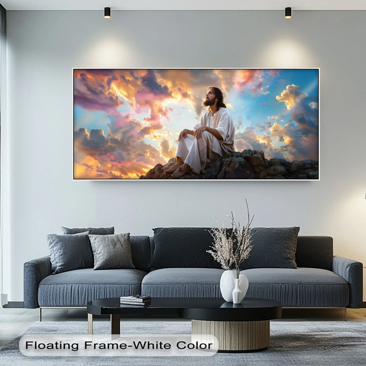 Heavenly Reflection – Jesus Under Glorious Skies Canvas Print