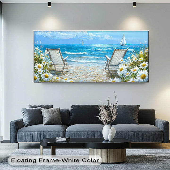 Bask in coastal peace all year long with this bright canvas wall art.

