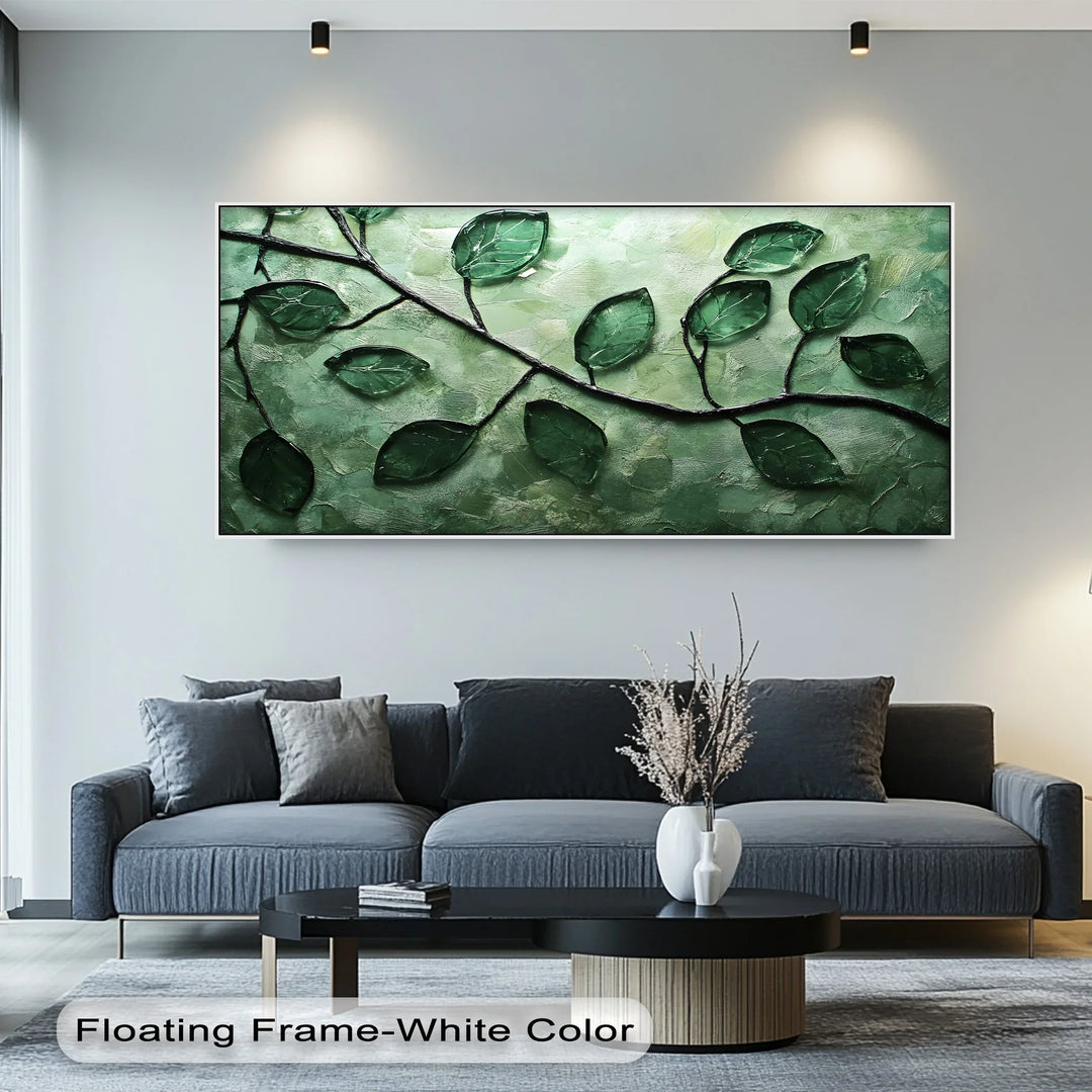 Botanical Glass Leaves – Green Nature Canvas Wall Art - MyPhotoStation