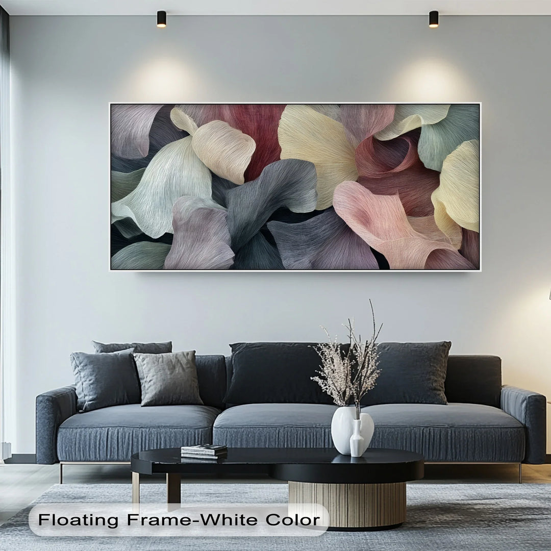 Petal Veil Abstraction – Flowing Textured Floral Canvas Print - MyPhotoStation