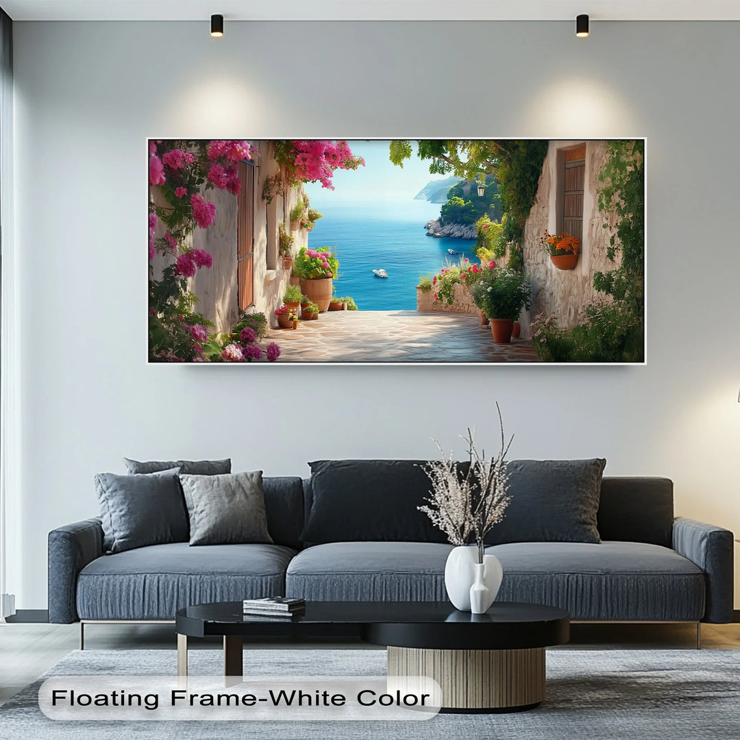 Sun-Kissed Mediterranean Coast – Colorful Village Seaside Canvas Print - MyPhotoStation