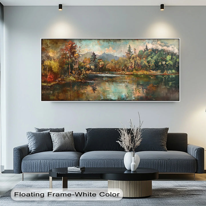 Whispers of Autumn Peaks – Mountain Lake Reflection Canvas Print - MyPhotoStation