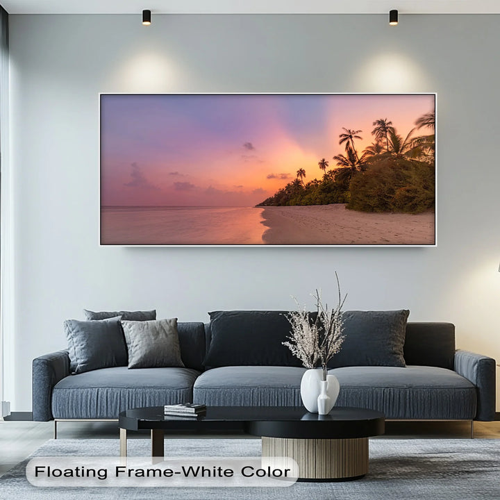 Golden Sunset Beach Scene - Landscape Canvas Print