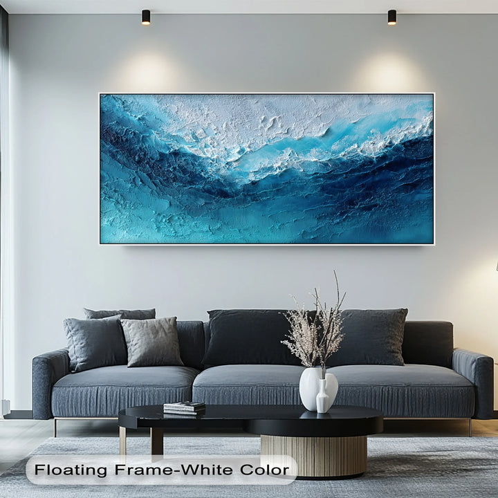 Abyssal Surge – Deep Blue Ocean Texture Canvas Print - MyPhotoStation