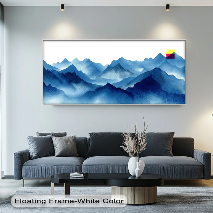 Tranquil Horizon – Layered Blue Mountain Landscape Canvas Print - MyPhotoStation