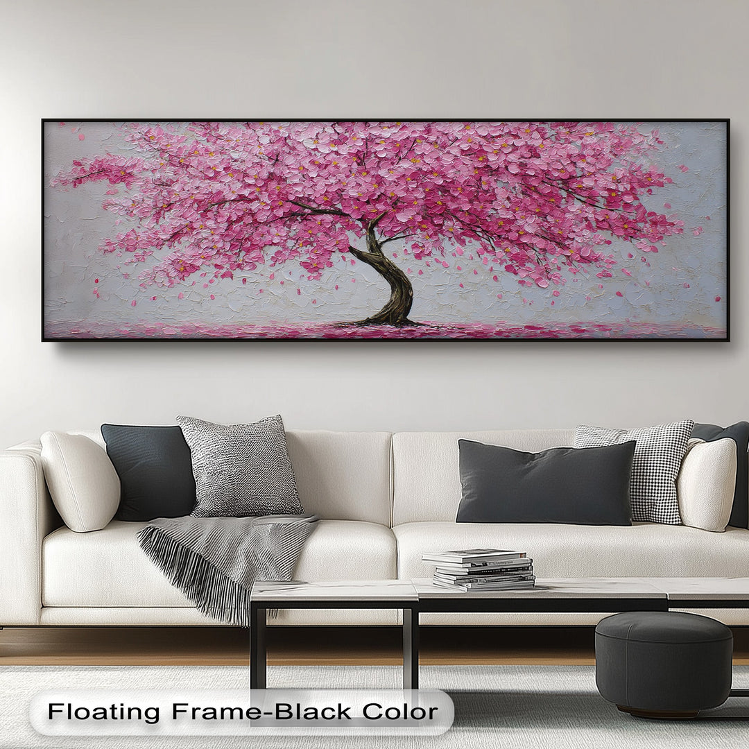 Textured Blossoms – Pink Flowering Tree Canvas Print