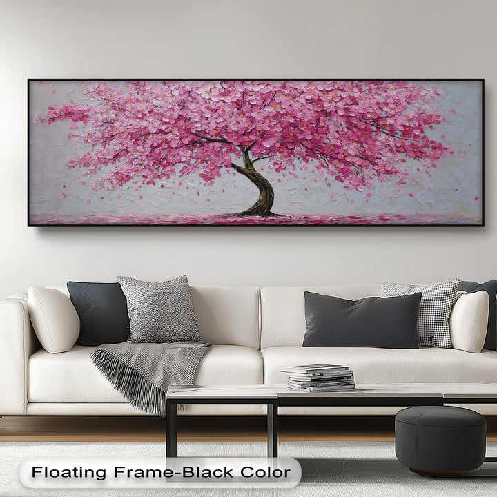 Textured Blossoms – Pink Flowering Tree Canvas Print